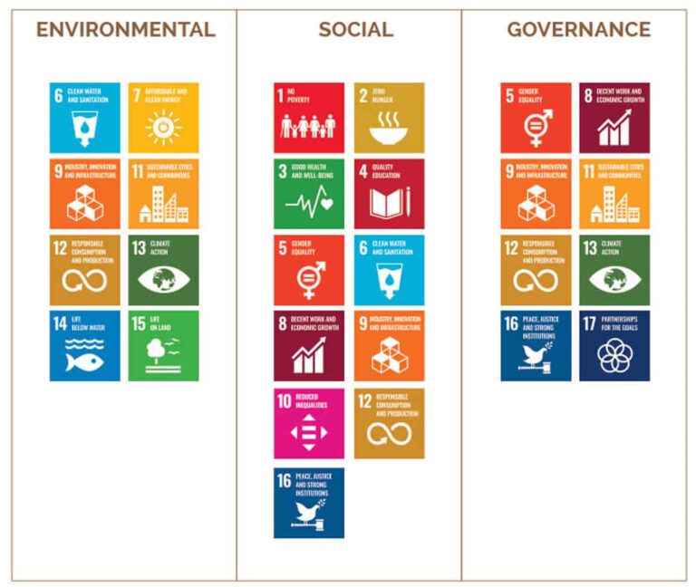 SDG mapping to ESG targets